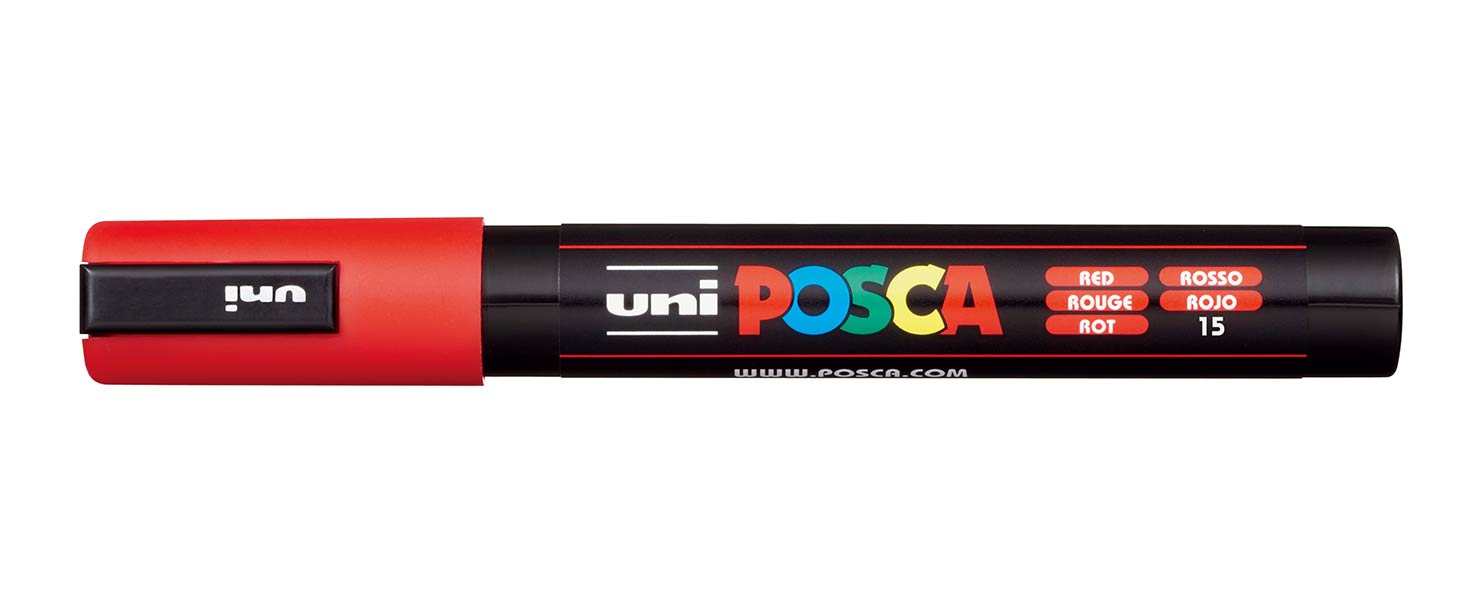 ROTU POSCA PC5M ROJO - CAJA 6