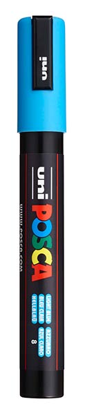 ROTU POSCA PC5M AZUL CLARO - CAJA 6 ( PC-5M8 )