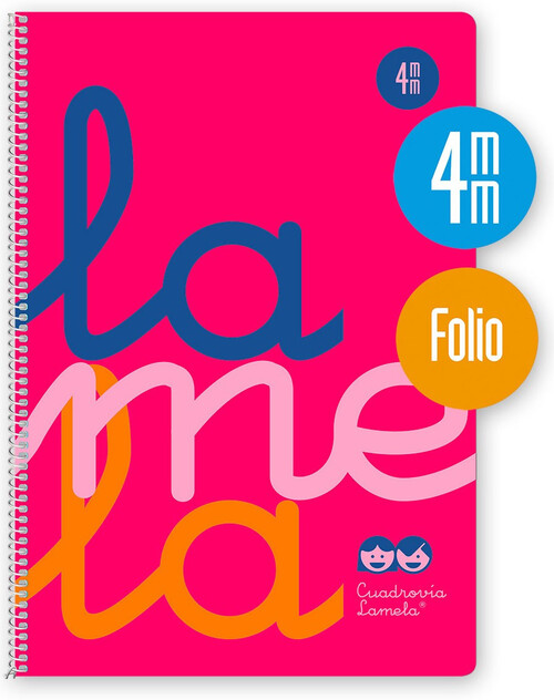 BLOCK LAMELA FOLIO 4MM 80H SURTIDO PP 90GR-PACK 5U