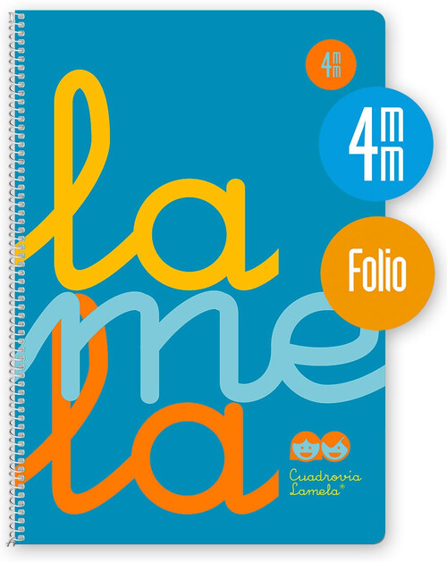 BLOCK LAMELA FOLIO 4MM 80H AZUL PP 90GR-PACK 5U