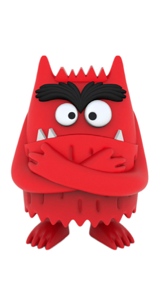 FIGURA IRA MONSTRUO DE COLORES ROJO ( ENFADADO )