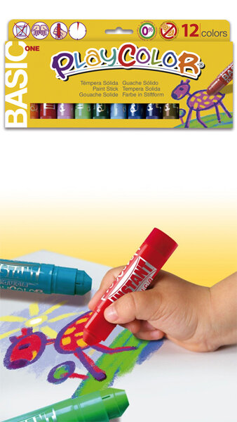 TEMPERA SOLIDA 12 COLORES PLAYCOLOR BASIC ONE 10GR