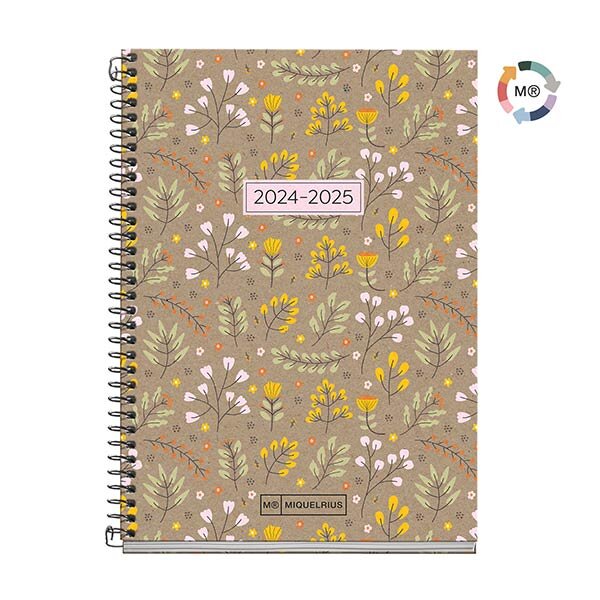AGENDA ESCOLAR 24-25 A6 DP RECYCLED LEAVES ACTIVA