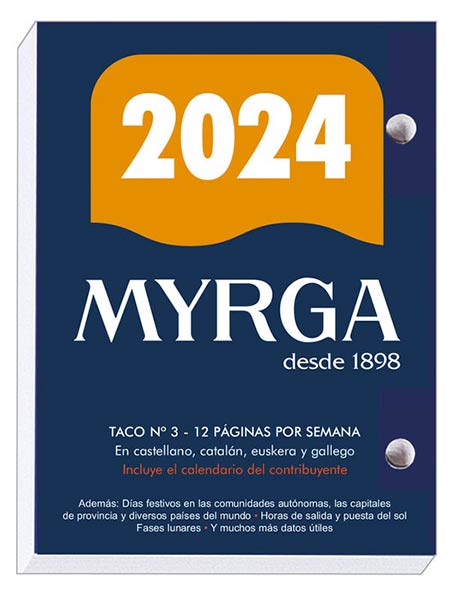 TACO 2024 NUMERO 3 MYRGA (8,3X11CM) 640 PAGINAS BLANCAS