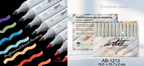 ROTU PINCEL 12 COLORES PASTEL PROFESSIONAL BRUSH