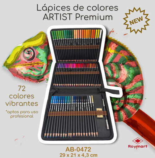 ESTUCHE CREMALLERA 72 LAPICES DE COLORES PREMIUM Y ACCES.