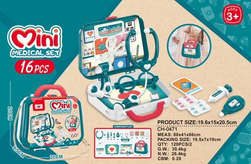 BOLSO - MALETIN 16 PIEZAS MEDICO 21X21X9,5CM DOCTOR SET