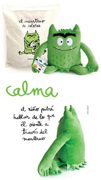 PELUCHE MONSTRUO DE COLORES VERDE (CON BOLSA TELA)