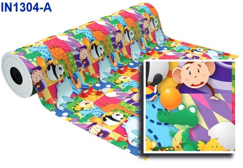 BOBINA 62 CM INFANTIL ANIMALES FIESTA FONDO COLORES