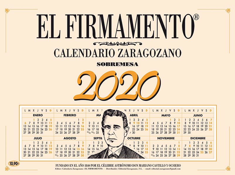 CALENDARIO MESA PLANING ZARAGOZANO 2020 (SOBREMESA PLANNING