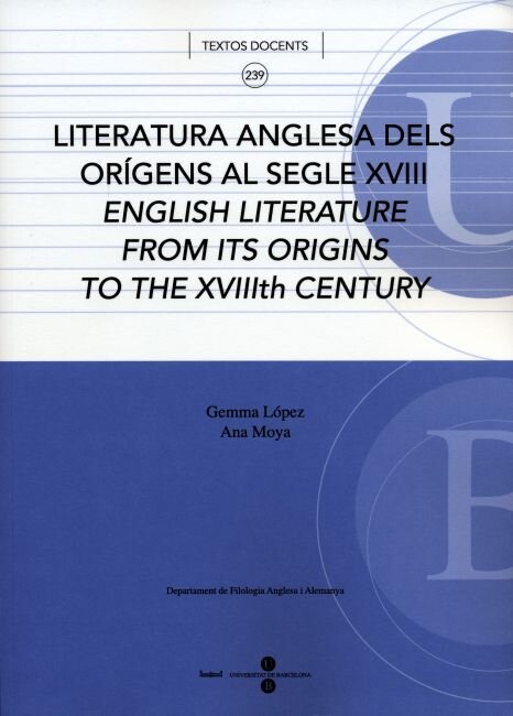 LITERATURA ANGLESA DELS ORIGENS AL SEGLE XVIII, ENGLISH LITE
