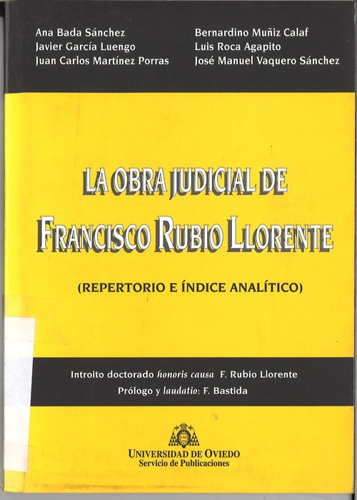 OBRA JUDICIAL DE FRANCISCO RUBIO LLORENTE (REPERTORIO E INDI
