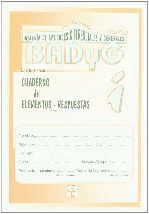 BADYG GRAFICO I-CUADERNILLOS ITEM (EDUCACION INFANTIL)
