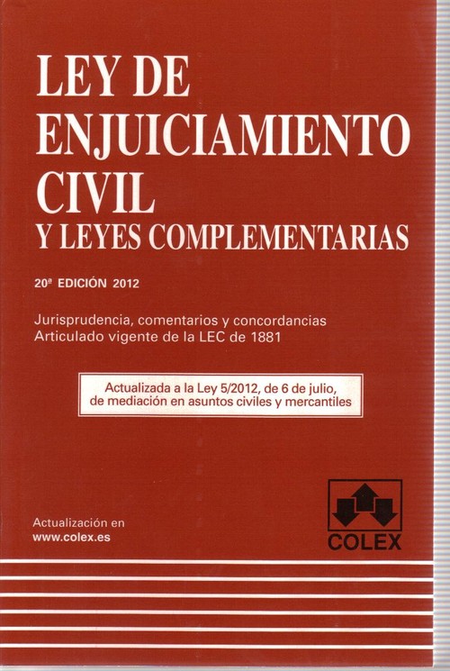 LEY DE ENJUICIAMIENTO CIVIL 20 EDICION 2012