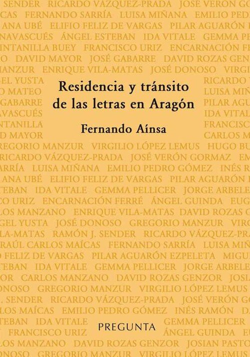 RESIDENCIA Y TRANSITO DE LAS LETRAS EN ARAGON