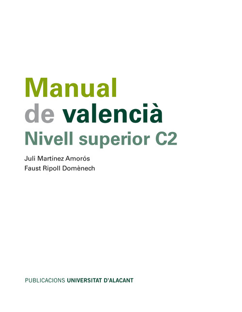 MANUAL DE VALENCIA, NIVELL SUPERIOR C2