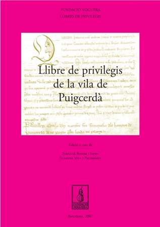 LLIBRE DE PRIVILEGIS DE LA VILA DE PUIGCERDA