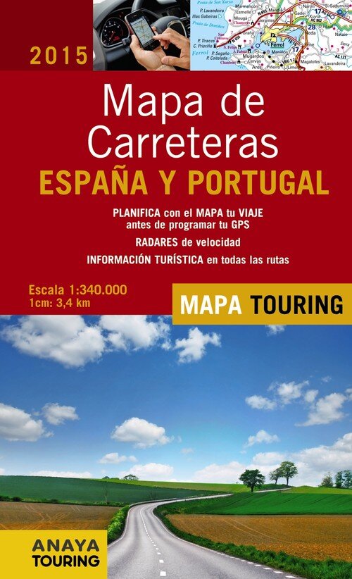 MAPA CARRETERAS DE ESPAA Y PORTUGAL 2015 1:340.000