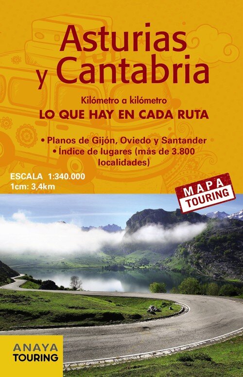 MAPA CARRETERAS ASTURIAS Y CANTABRIA (DESPLEGABLE) 1:340.00