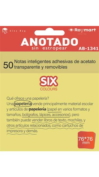 TACO NOTAS QUITA Y PON 76X76 AMARILLO TRANSLUCIDAS 50H PACK