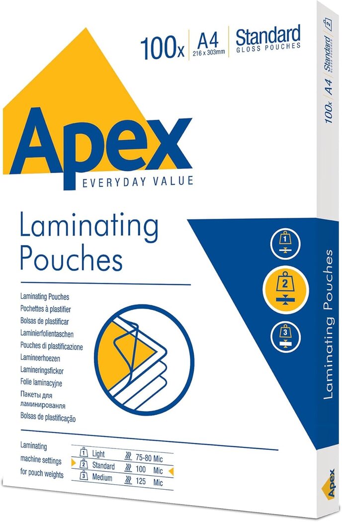 LAMINA PLASTIFICAR A4 80M BRILLO 100U PACK