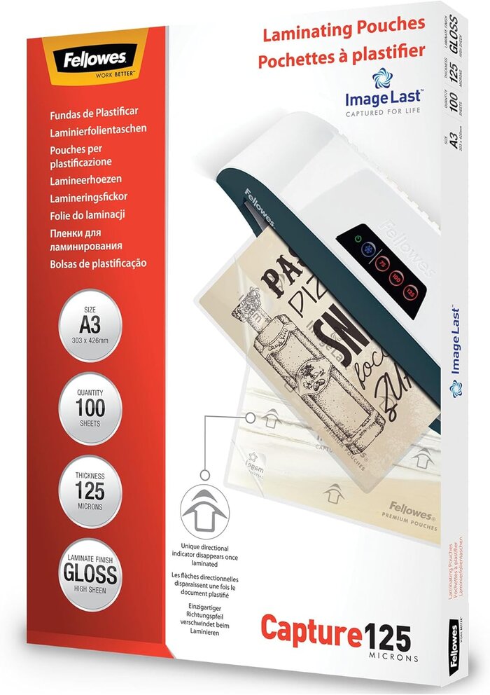 LAMINA PLASTIFICAR A3 125M BRILLO 100U PACK