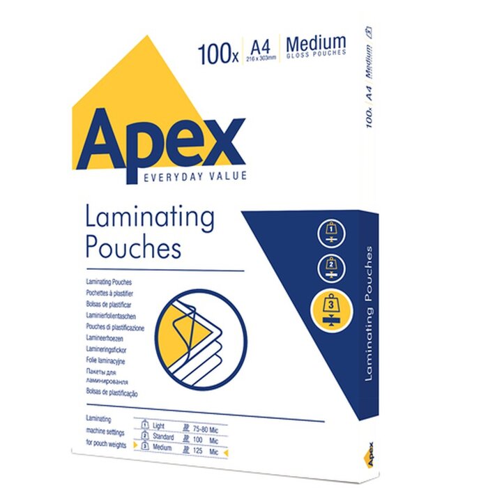 LAMINA PLASTIFICAR A4 125M BRILLO 100U PACK