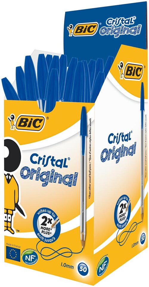 BOLI BIC CRISTAL AZUL 50U CAJA
