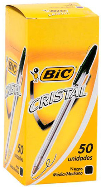 BOLI BIC CRISTAL NEGRO 50U CAJA