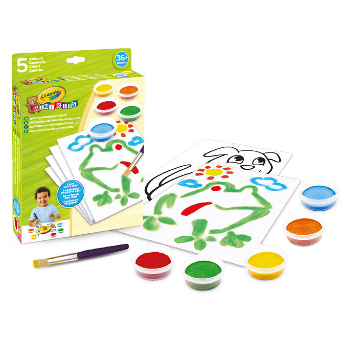 SET 5 TEMPERAS LAVABLES ANTI DERRAMES MINI KIDS