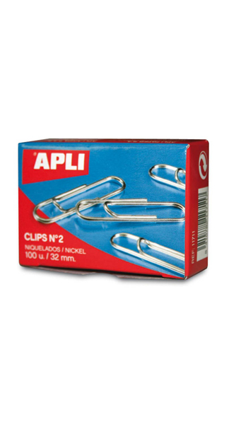 CLIPS PLATEADOS N� 2 32 MM 100U CAJITA APLI-CAJA 10