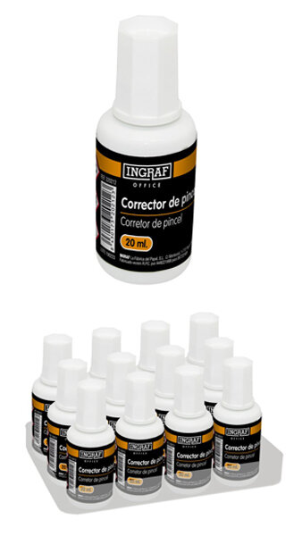 CORRECTOR BOTE PINCEL 20 ML OFFICE INGRAF - CAJA 12U