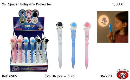 BOLI ASTRONAUTA CON LUZ PROYECTOR - EXPOSITOR 36U