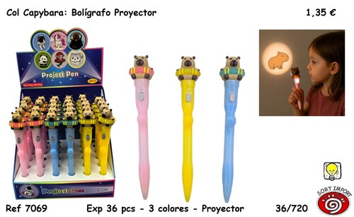 BOLI PROYECTOR CAPYBARA 3 COLORES - EXP. 36U