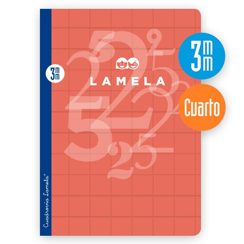 LIBRETA LAMELA CUARTO 3MM 50H T. CARTON PLAST. ROJO PACK 10