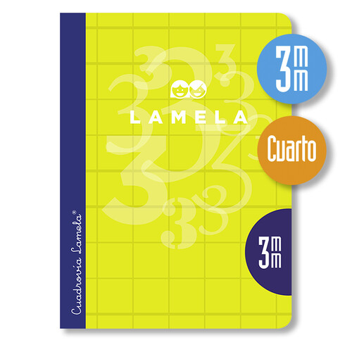 LIBRETA LAMELA CUARTO 3MM 50H CARTON PLAST. AMARILLO PACK10