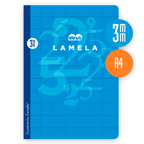 LIBRETA LAMELA A4 3MM 50H TAPA CARTON PLAST. AZUL PACK 10