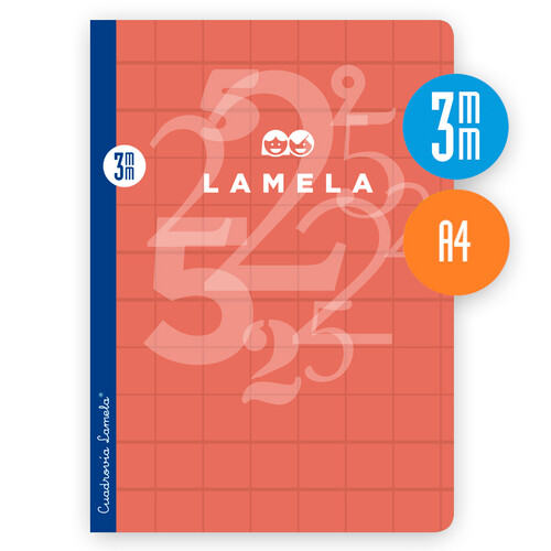 LIBRETA LAMELA A4 3MM 50H TAPA CARTON PLAST. ROJO PACK 10
