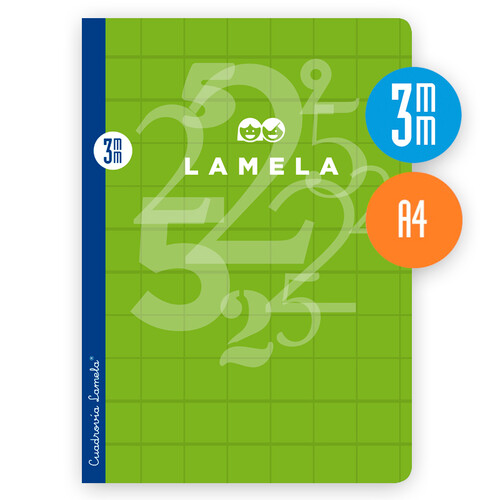 LIBRETA LAMELA A4 3MM 50H TAPA CARTON PLAST. VERDE PACK 10