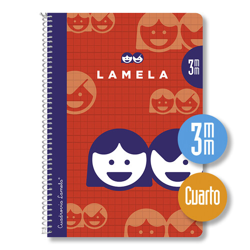 BLOCK LAMELA CUARTO 3MM 40H TAPA BLANDA ROJO - PACK 10