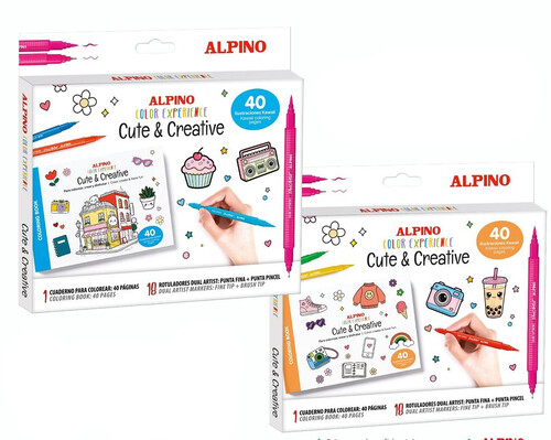 SET 40 ILUSTRACIONES KAWAII + 18 ROTUS + CUADERNO 40H
