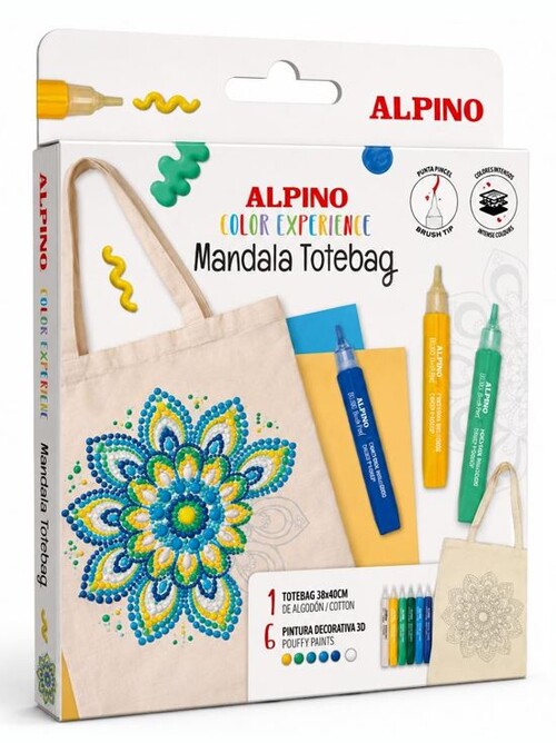 SET MANDALA TOTEBAG + 6 PINTURAS VOLUMEN 3D