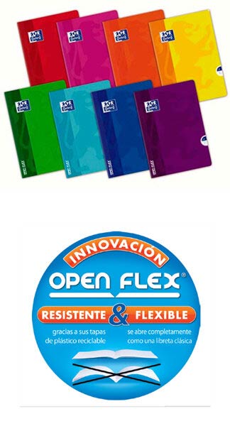 LIBRETA A5 4X4 48H OPENFLEX SURTIDAS TAPA PLASTICO-PACK 10
