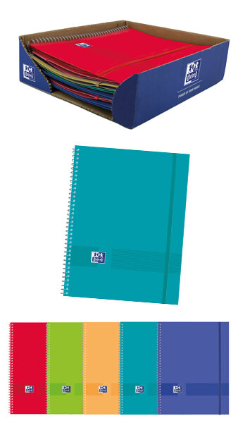 CARPETA 20 FUNDAS A4 ESPIRAL COLORES VIVOS SURTIDO-CAJA 10