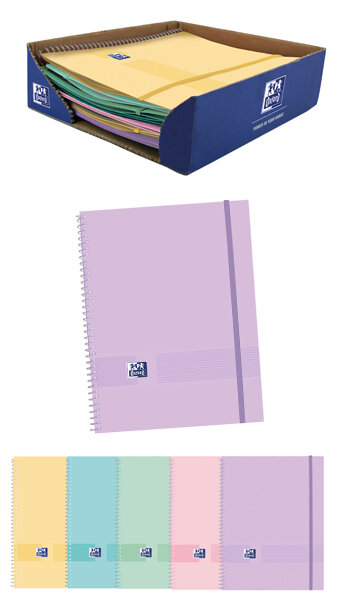 CARPETA 30 FUNDAS A4 ESPIRAL COLORES PASTEL SURTIDO-CAJA 10