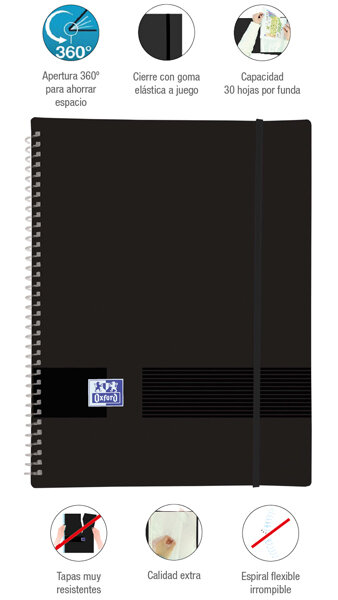 CARPETA GOMAS / SOLAPAS NEGRA T. PLASTICO - CAJA 10