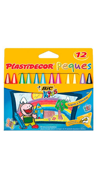 CERAS PLASTIDECOR PEQUES 12 COLORES - CAJA 12