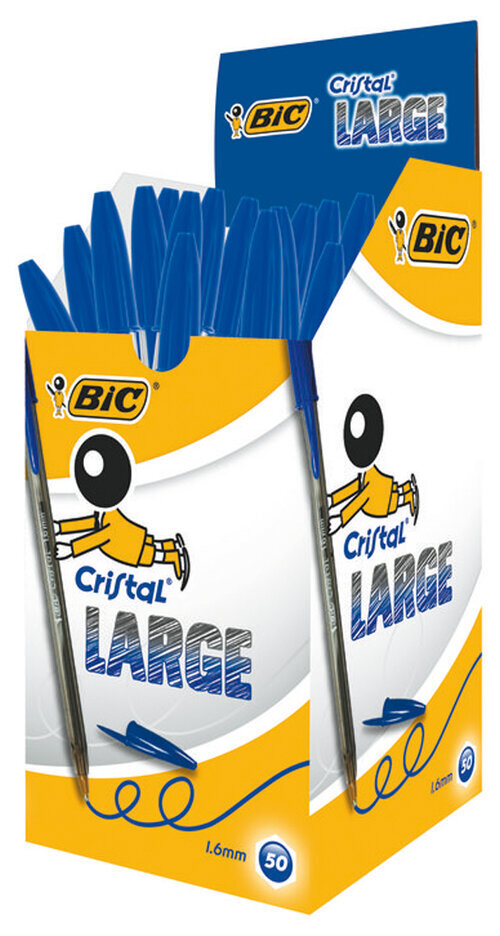 BOLI BIC CRISTAL LARGE AZUL 50U CAJA