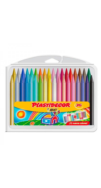 CERAS 36 COLORES PLASTIDECOR CAJA