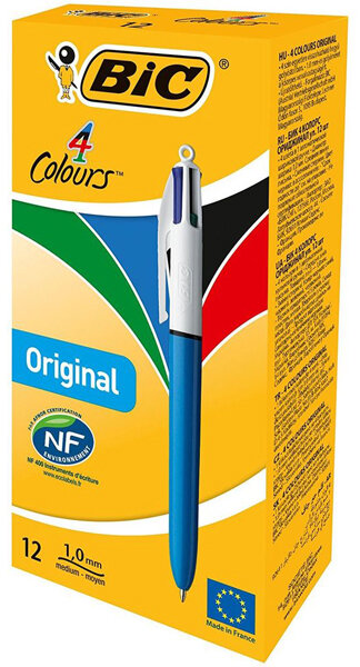 BOLI BIC 4 COLORES MEDIUM ORIGINAL 12U CAJA